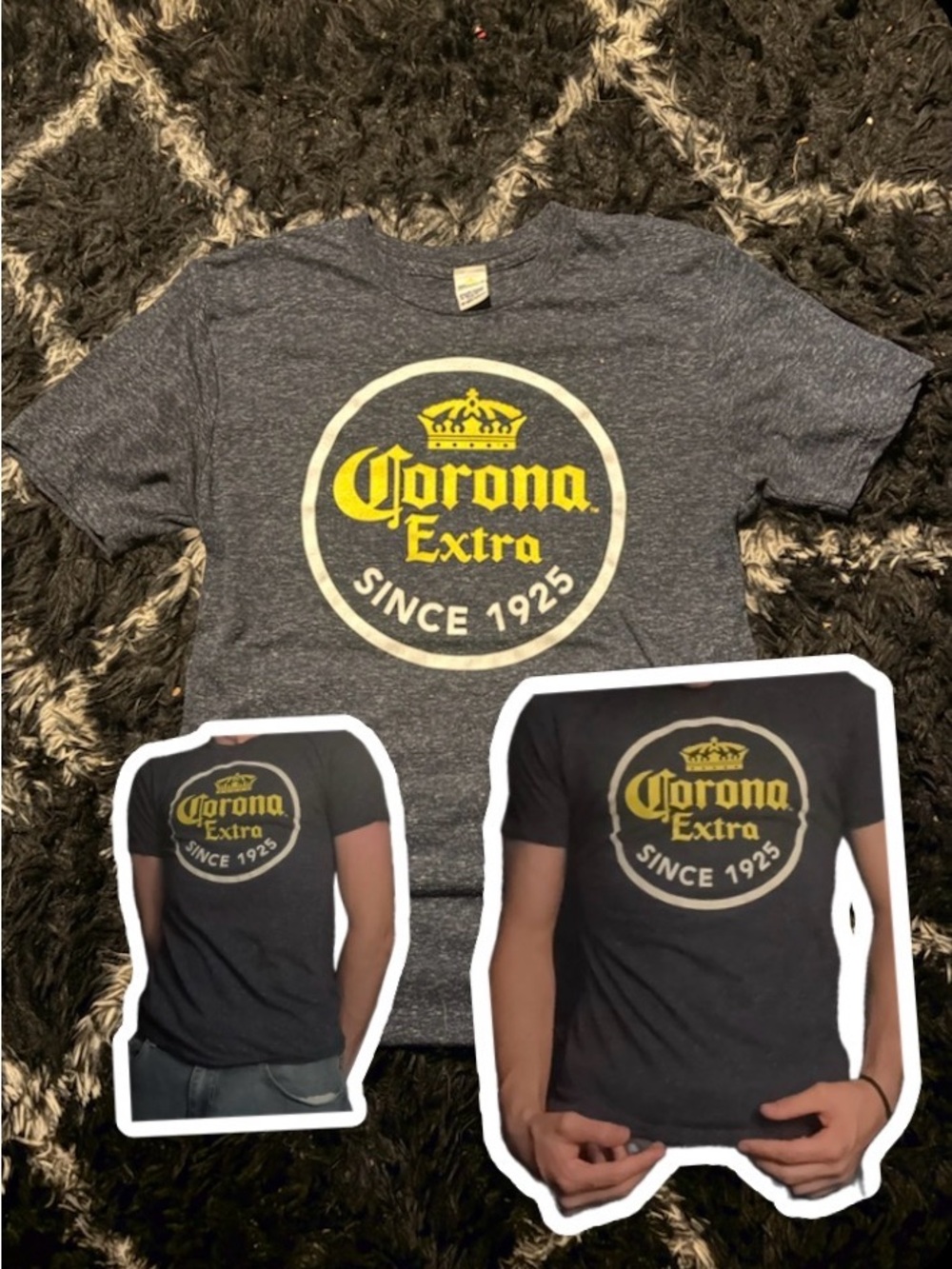 Corona Short Sleeve Tee- Grey with Yellow Logo